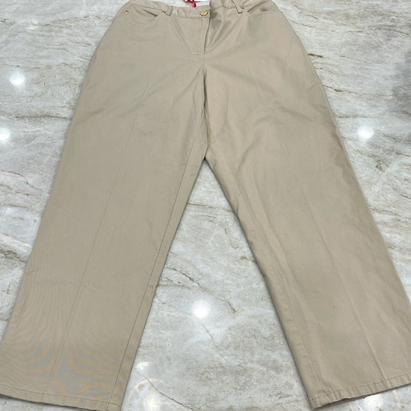 NEW Ruby Rd. | Flat Front‎ High Rise Straight Leg Chinos | Sand | 12P - Picture 2 of 11